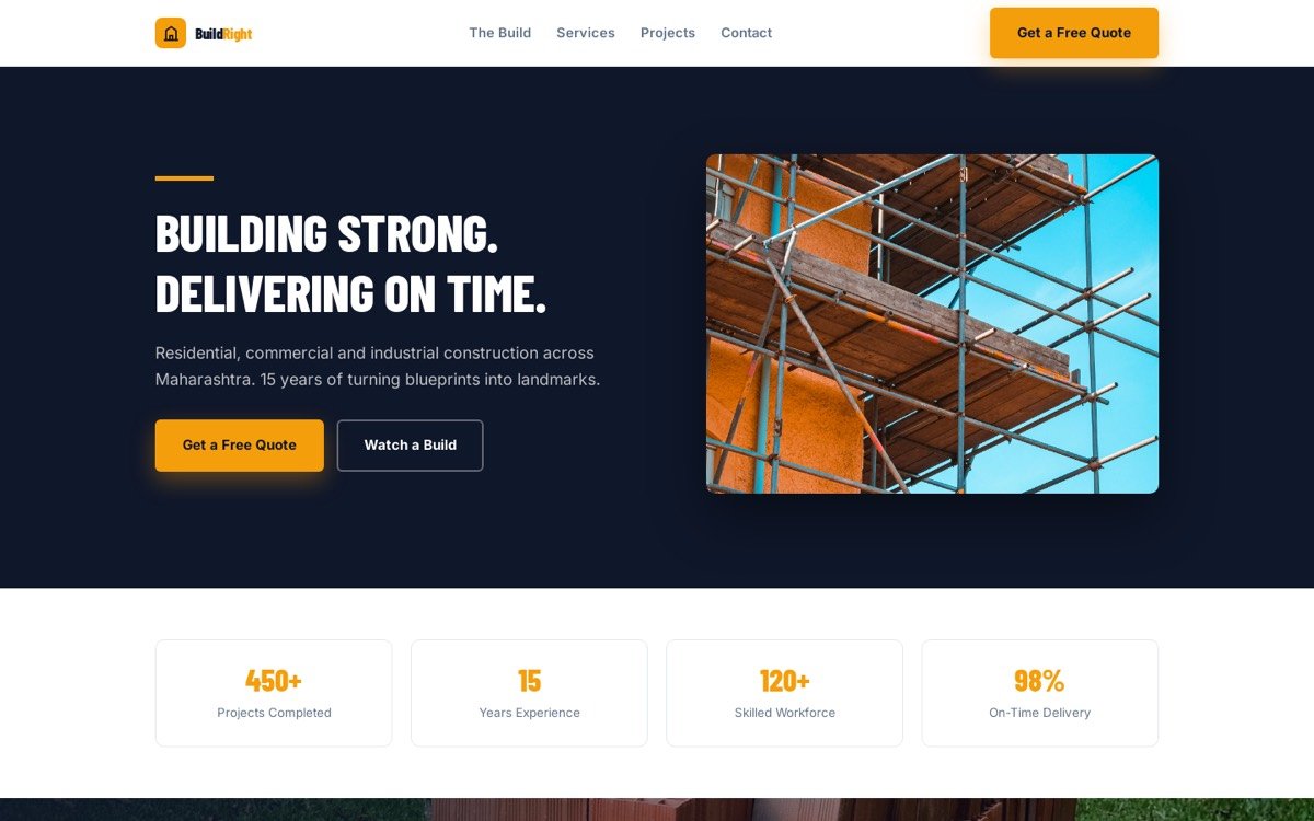 BuildRight Constructions — website built by TheCodeHeist