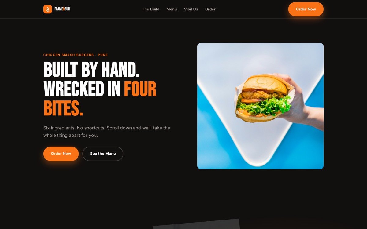Flame & Bun — website built by TheCodeHeist